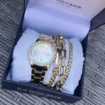 Set Reloj Mujer U.S. Polo Assn. Dorado + Pulseras